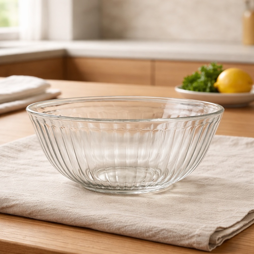 Pyrex 10 Cup / 2.5 L Glass Ribbed Mixing Bowl